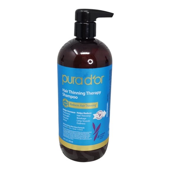 PURA D'OR Dor Hair Thinning Therapy Shampoo & Conditioner LAVENDER VANILLA 24 oz - Picture 2 of 10